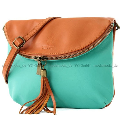modamoda de T07 / T139 Damen Leder Umhängetasche, Klein, 2 Modelle, handmade in Italy