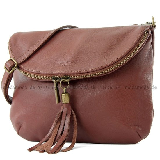 modamoda de T07 / T139 Damen Leder Umhängetasche, Klein, 2 Modelle, handmade in Italy