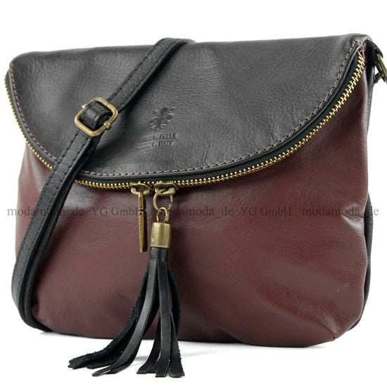 modamoda de T07 / T139 Damen Leder Umhängetasche, Klein, 2 Modelle, handmade in Italy