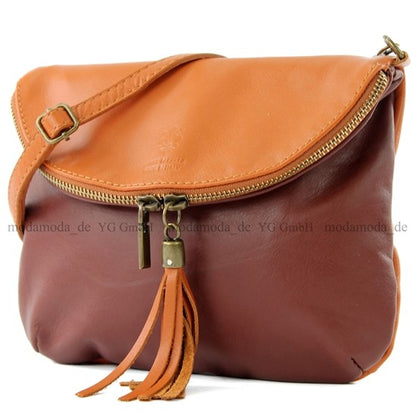 modamoda de T07 / T139 Damen Leder Umhängetasche, Klein, 2 Modelle, handmade in Italy