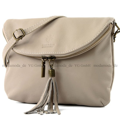 modamoda de T07 / T139 Damen Leder Umhängetasche, Klein, 2 Modelle, handmade in Italy