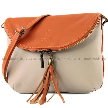 modamoda de T07 / T139 Damen Leder Umhängetasche, Klein, 2 Modelle, handmade in Italy