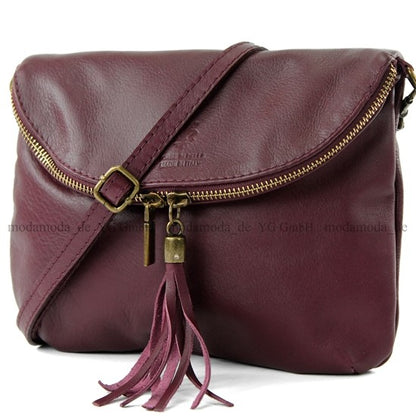 modamoda de T07 / T139 Damen Leder Umhängetasche, Klein, 2 Modelle, handmade in Italy