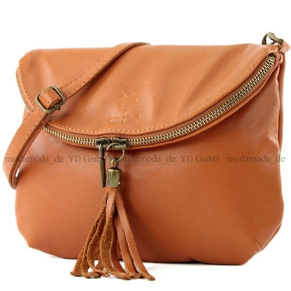modamoda de T07 / T139 Damen Leder Umhängetasche, Klein, 2 Modelle, handmade in Italy
