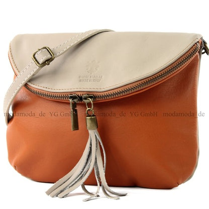 modamoda de T07 / T139 Damen Leder Umhängetasche, Klein, 2 Modelle, handmade in Italy
