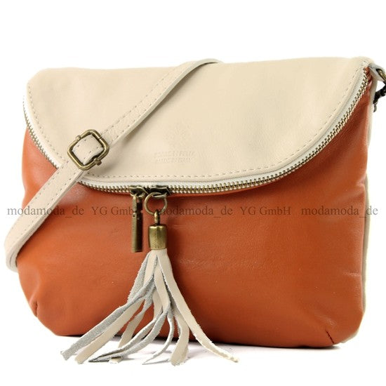 modamoda de T07 / T139 Damen Leder Umhängetasche, Klein, 2 Modelle, handmade in Italy
