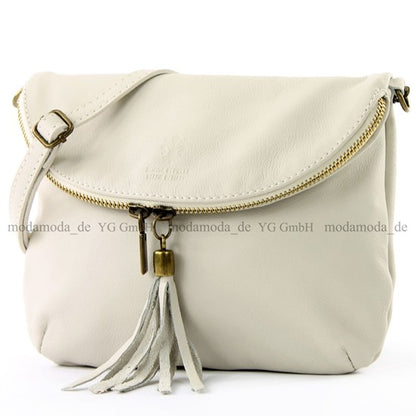 modamoda de T07 / T139 Damen Leder Umhängetasche, Klein, 2 Modelle, handmade in Italy