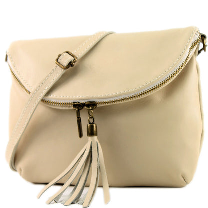 modamoda de T07 / T139 Damen Leder Umhängetasche, Klein, 2 Modelle, handmade in Italy