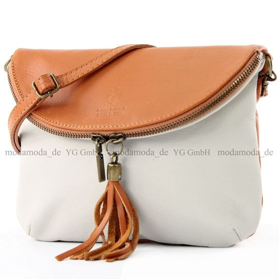 modamoda de T07 / T139 Damen Leder Umhängetasche, Klein, 2 Modelle, handmade in Italy