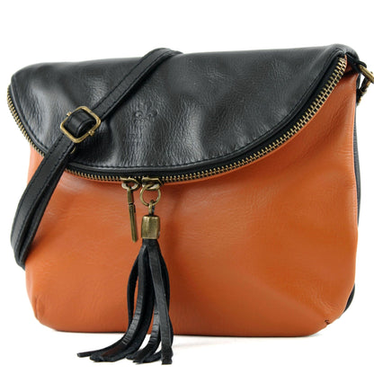 modamoda de T07 / T139 Damen Leder Umhängetasche, Klein, 2 Modelle, handmade in Italy