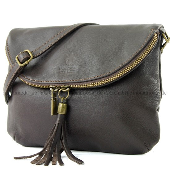 modamoda de T07 / T139 Damen Leder Umhängetasche, Klein, 2 Modelle, handmade in Italy