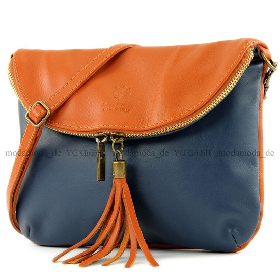 modamoda de T07 / T139 Damen Leder Umhängetasche, Klein, 2 Modelle, handmade in Italy