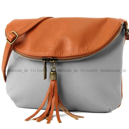 modamoda de T07 / T139 Damen Leder Umhängetasche, Klein, 2 Modelle, handmade in Italy
