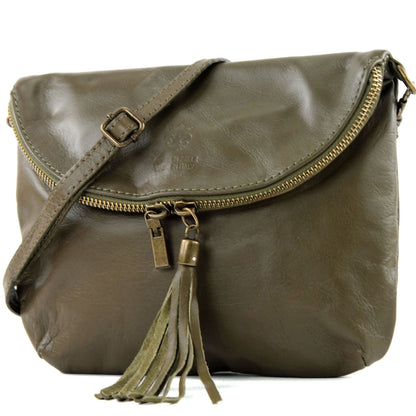 modamoda de T07 / T139 Damen Leder Umhängetasche, Klein, 2 Modelle, handmade in Italy