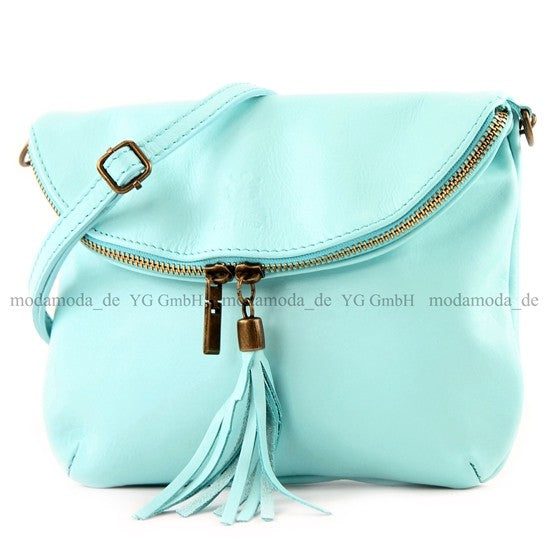 modamoda de T07 / T139 Damen Leder Umhängetasche, Klein, 2 Modelle, handmade in Italy