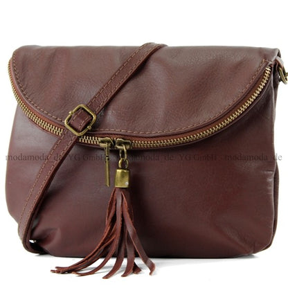 modamoda de T07 / T139 Damen Leder Umhängetasche, Klein, 2 Modelle, handmade in Italy
