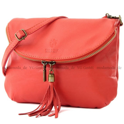 modamoda de T07 / T139 Damen Leder Umhängetasche, Klein, 2 Modelle, handmade in Italy