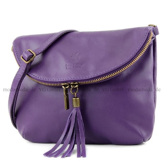 modamoda de T07 / T139 Damen Leder Umhängetasche, Klein, 2 Modelle, handmade in Italy