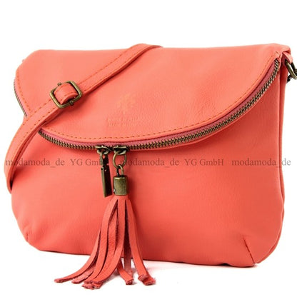 modamoda de T07 / T139 Damen Leder Umhängetasche, Klein, 2 Modelle, handmade in Italy