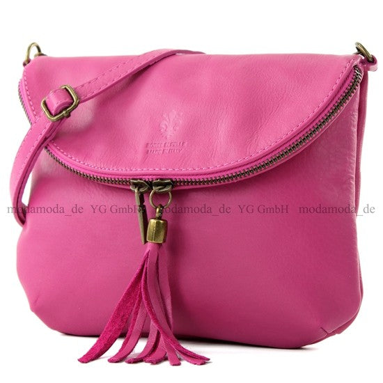 modamoda de T07 / T139 Damen Leder Umhängetasche, Klein, 2 Modelle, handmade in Italy