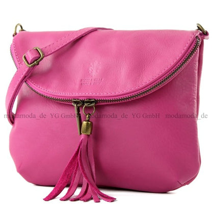 modamoda de T07 / T139 Damen Leder Umhängetasche, Klein, 2 Modelle, handmade in Italy
