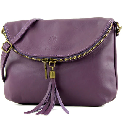 modamoda de T07 / T139 Damen Leder Umhängetasche, Klein, 2 Modelle, handmade in Italy