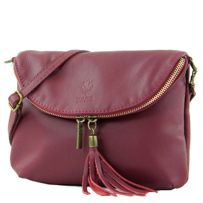 modamoda de T07 / T139 Damen Leder Umhängetasche, Klein, 2 Modelle, handmade in Italy