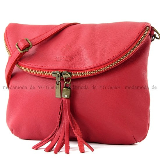 modamoda de T07 / T139 Damen Leder Umhängetasche, Klein, 2 Modelle, handmade in Italy