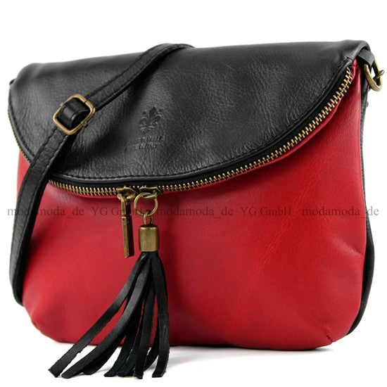 modamoda de T07 / T139 Damen Leder Umhängetasche, Klein, 2 Modelle, handmade in Italy