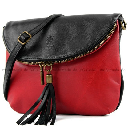 modamoda de T07 / T139 Damen Leder Umhängetasche, Klein, 2 Modelle, handmade in Italy