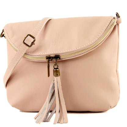 modamoda de T07 / T139 Damen Leder Umhängetasche, Klein, 2 Modelle, handmade in Italy