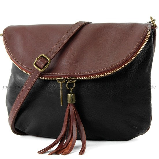 modamoda de T07 / T139 Damen Leder Umhängetasche, Klein, 2 Modelle, handmade in Italy
