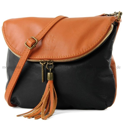 modamoda de T07 / T139 Damen Leder Umhängetasche, Klein, 2 Modelle, handmade in Italy