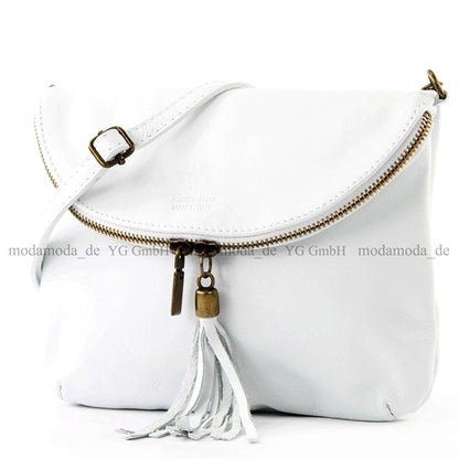 modamoda de T07 / T139 Damen Leder Umhängetasche, Klein, 2 Modelle, handmade in Italy