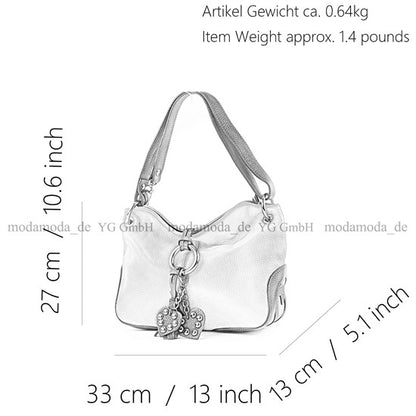 modamoda de - T10 -  ital. Leder Schultertasche Umhängetasche