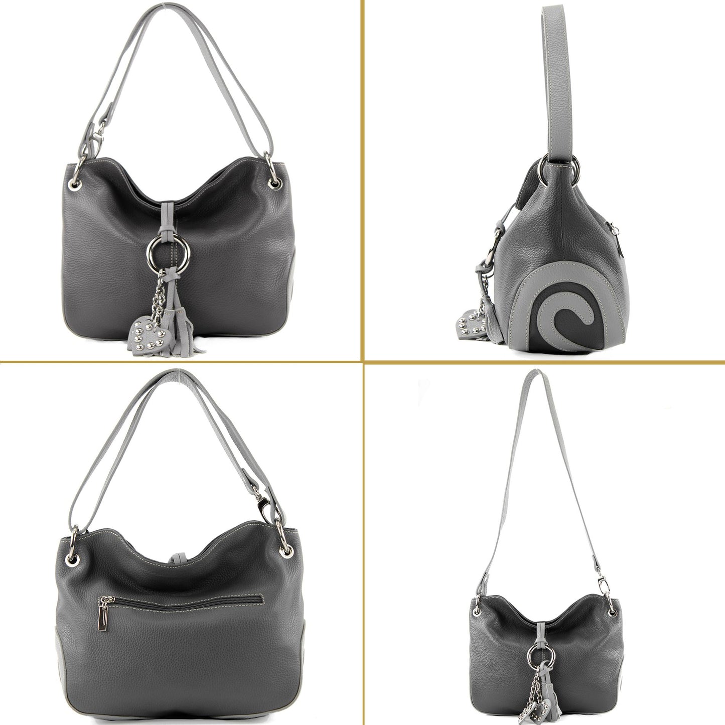 modamoda de - T10 -  ital. Leder Schultertasche Umhängetasche