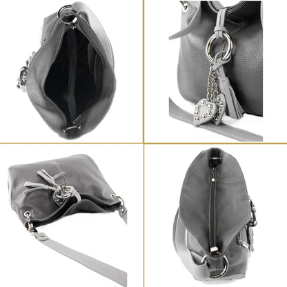 modamoda de - T10 -  ital. Leder Schultertasche Umhängetasche