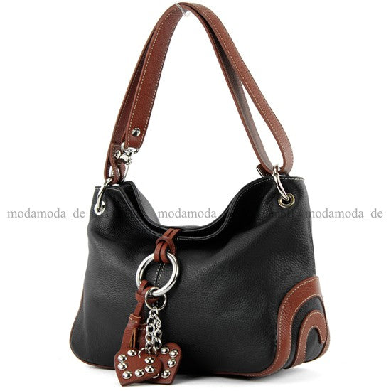modamoda de - T10 -  ital. Leder Schultertasche Umhängetasche