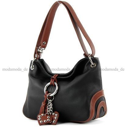 modamoda de - T10 -  ital. Leder Schultertasche Umhängetasche