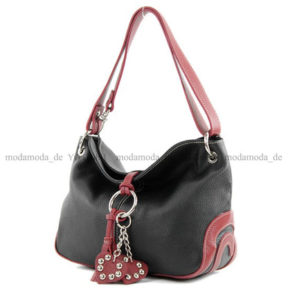 modamoda de - T10 -  ital. Leder Schultertasche Umhängetasche