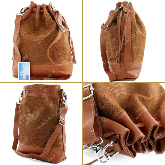 modamoda de -T100 - ital Handtasche Echt Nappaleder