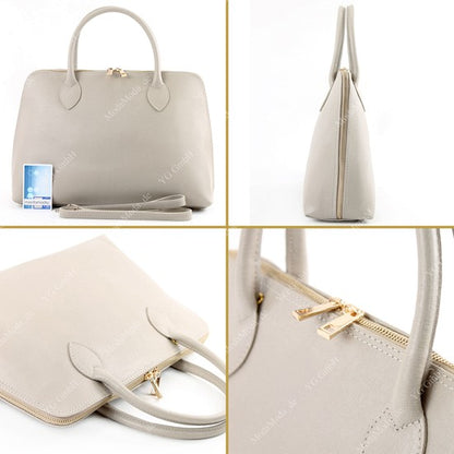 modamoda de - T102 -  ital Henkeltasche DIN A4 aus Echtleder