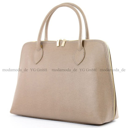 modamoda de - T102 -  ital Henkeltasche DIN A4 aus Echtleder