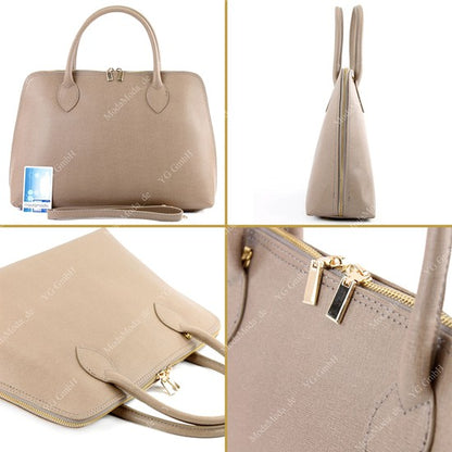 modamoda de - T102 -  ital Henkeltasche DIN A4 aus Echtleder