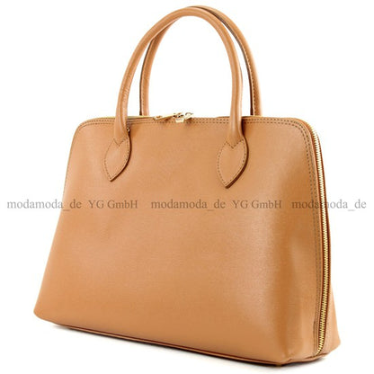 modamoda de - T102 -  ital Henkeltasche DIN A4 aus Echtleder