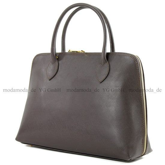 modamoda de - T102 -  ital Henkeltasche DIN A4 aus Echtleder