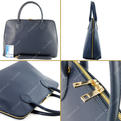 modamoda de - T102 -  ital Henkeltasche DIN A4 aus Echtleder