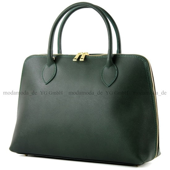 modamoda de - T102 -  ital Henkeltasche DIN A4 aus Echtleder