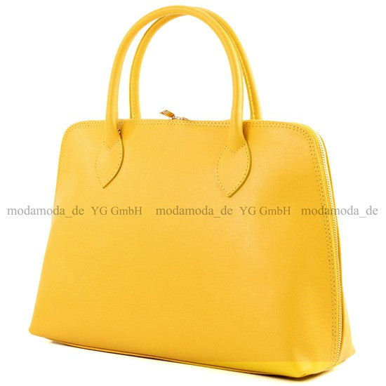 modamoda de - T102 -  ital Henkeltasche DIN A4 aus Echtleder