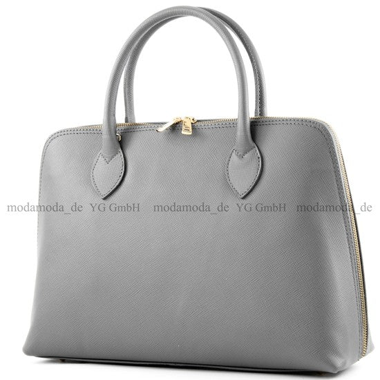 modamoda de - T102 -  ital Henkeltasche DIN A4 aus Echtleder